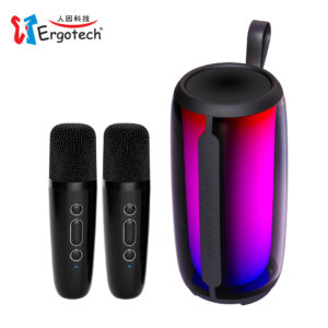 【ERGOELITE】KS30 360度炫彩聲光對唱藍牙音響-66mm喇叭單體+2.5吋 超重低音震膜